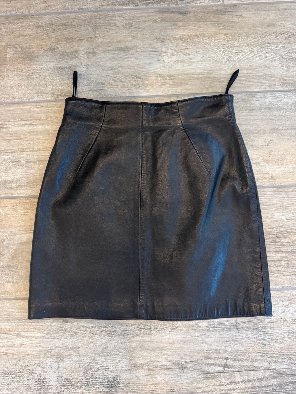 Black Michael Hoban Leather Mini Skirt from Neimans Vintage